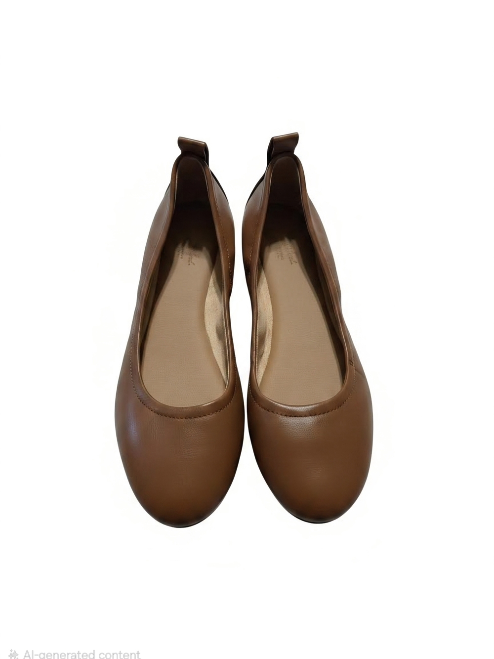 Women's Brown Faux Leather Ballet Flats